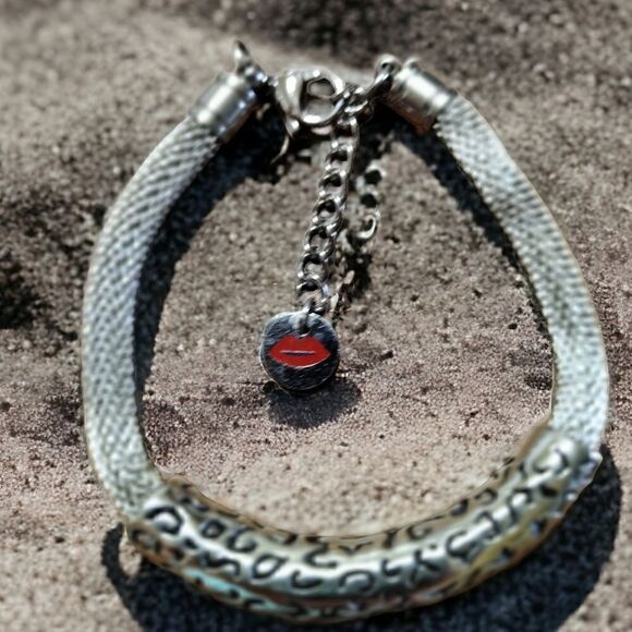 BRACELET by SEGA Leopard ENGRAVED MESH adjustable 7-8" - Picture 4 of 12